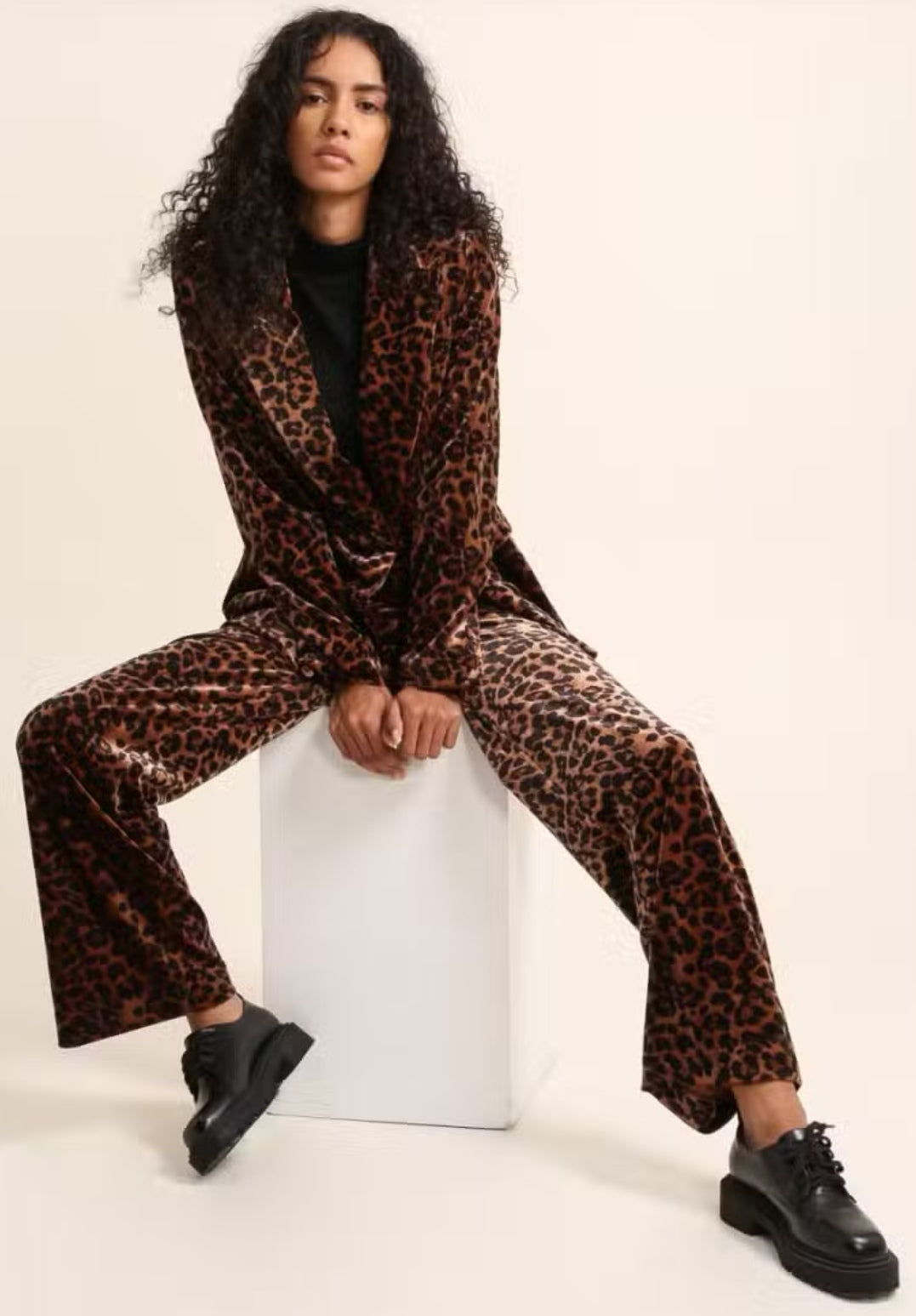 Velvet Tailored Suit in Leopard Print image 0