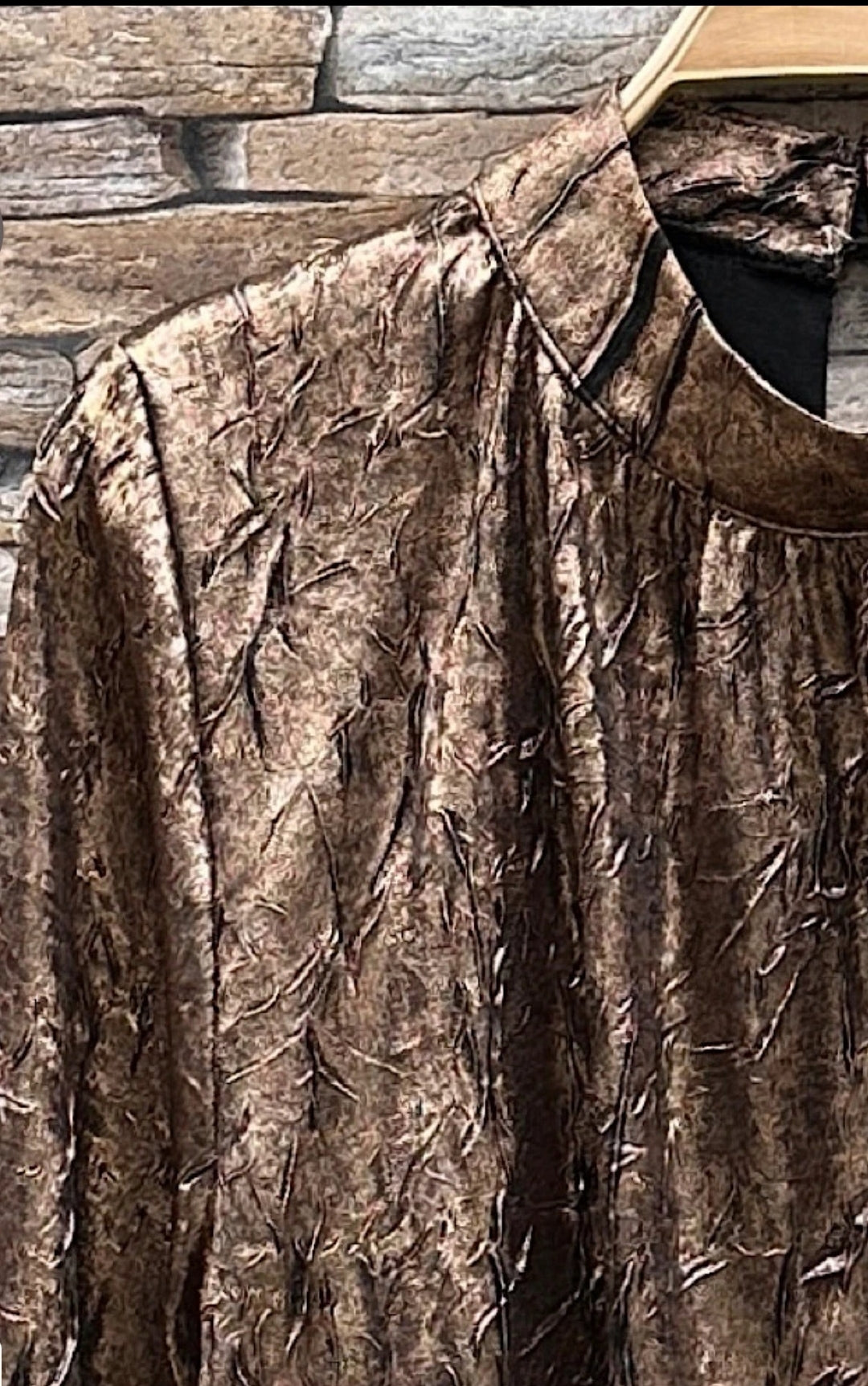 Bronze Shimmer Long Sleeve Top - One Size 8 to 14  image 2