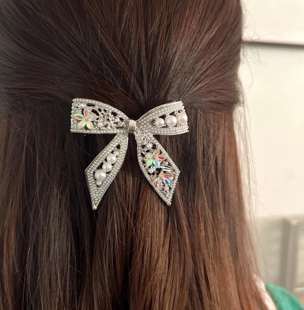 Luna Crystal and Pearl Hair Clip image 1