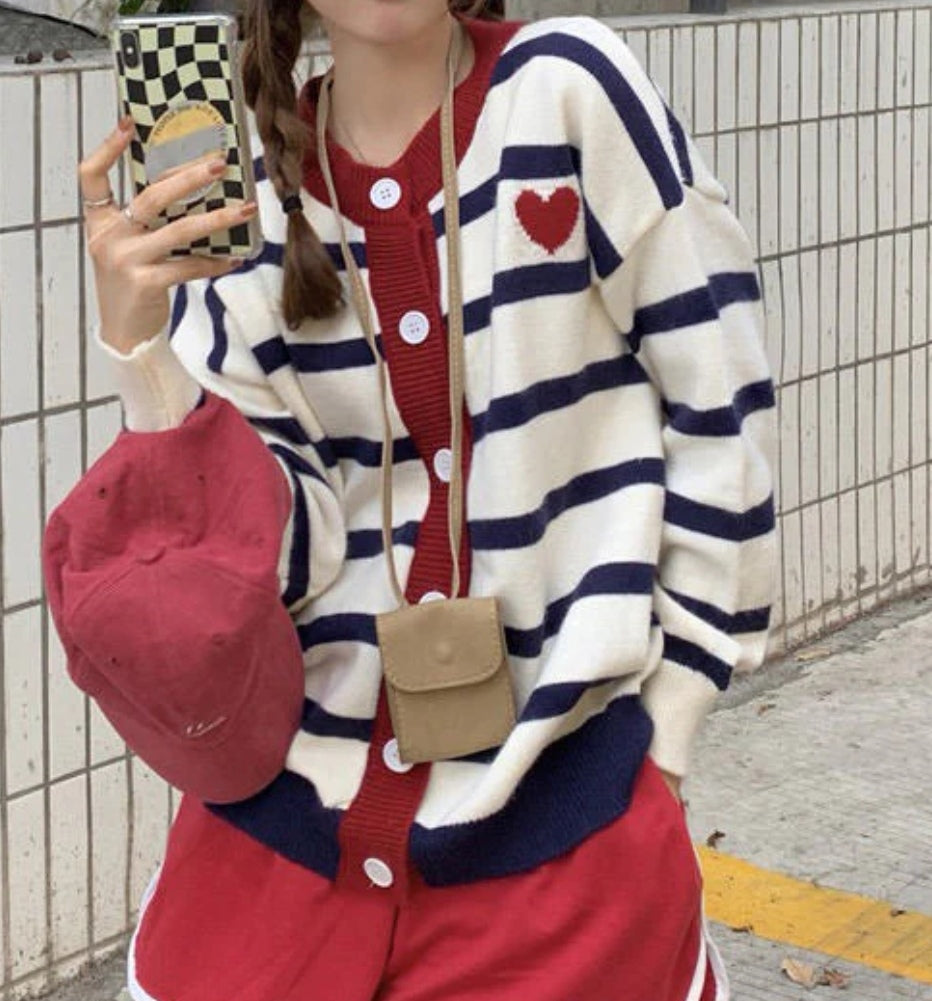 Love Heart Stripe Cardigan image 0