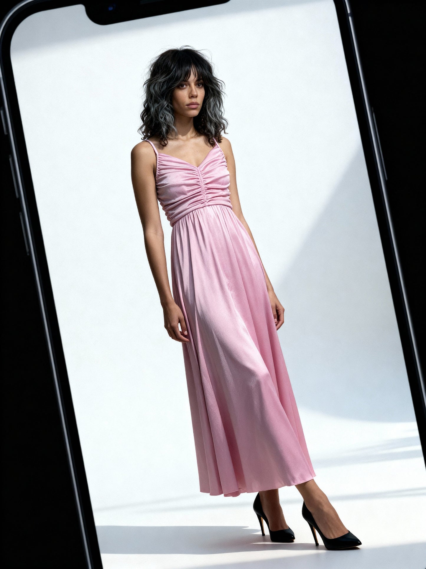 Shiny Pink 1970's Vintage Disco Dress - UK 8 - 10