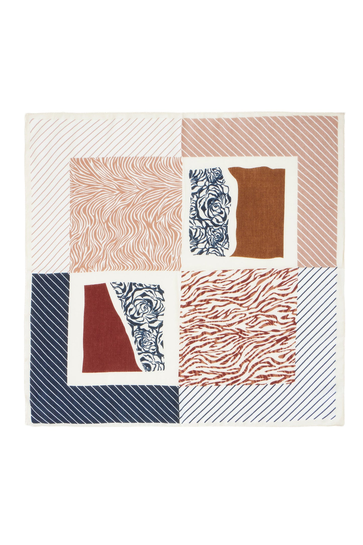 Multicolour Viscose Stripe Pattern Scarf