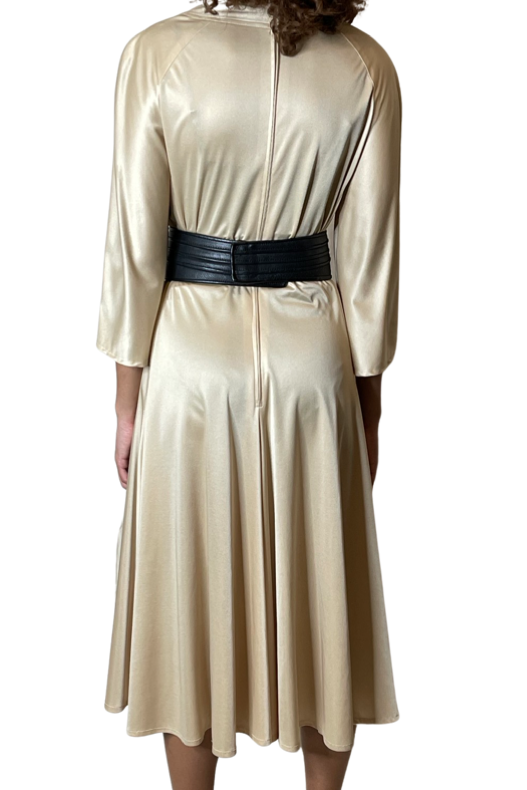 Original 1970's Vintage Gold Disco Dress by Frank Usher UK 10 - 12