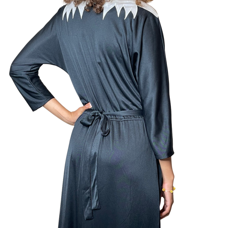 Original 1970's Radley Black & White Dress UK 12 -14