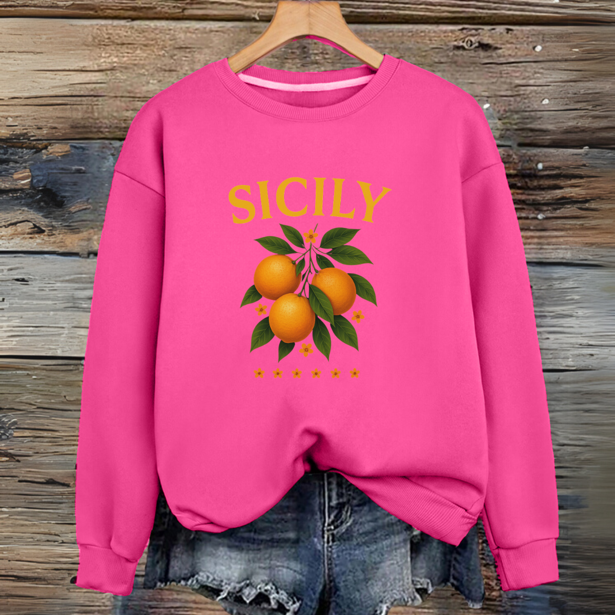 Sicily Oranges Premium Cotton Sweatshirt - 6 Colour Options