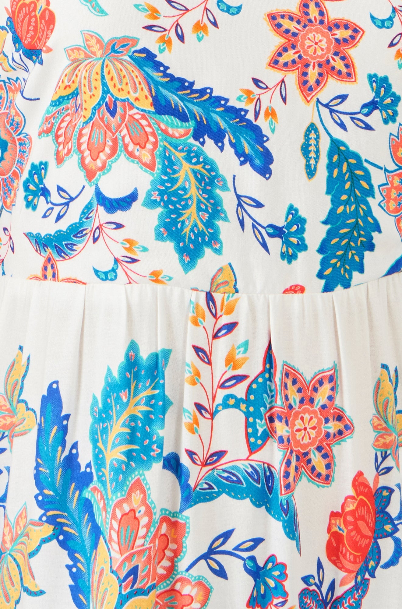 Blue Boho Block Print Tiered Maxi Dress