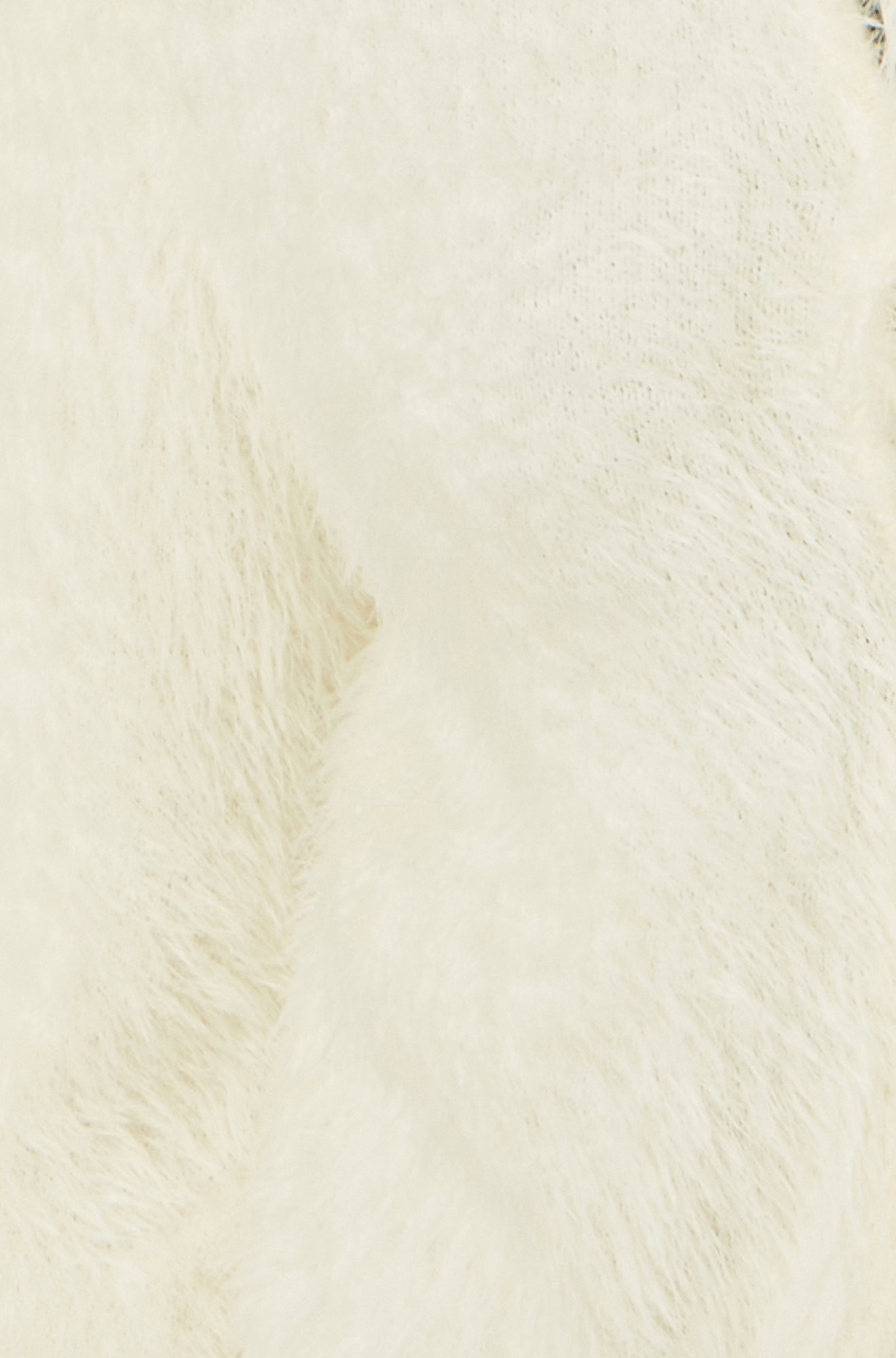 Ivory Eyelash Fluffy Knit Bolero With Tie Front