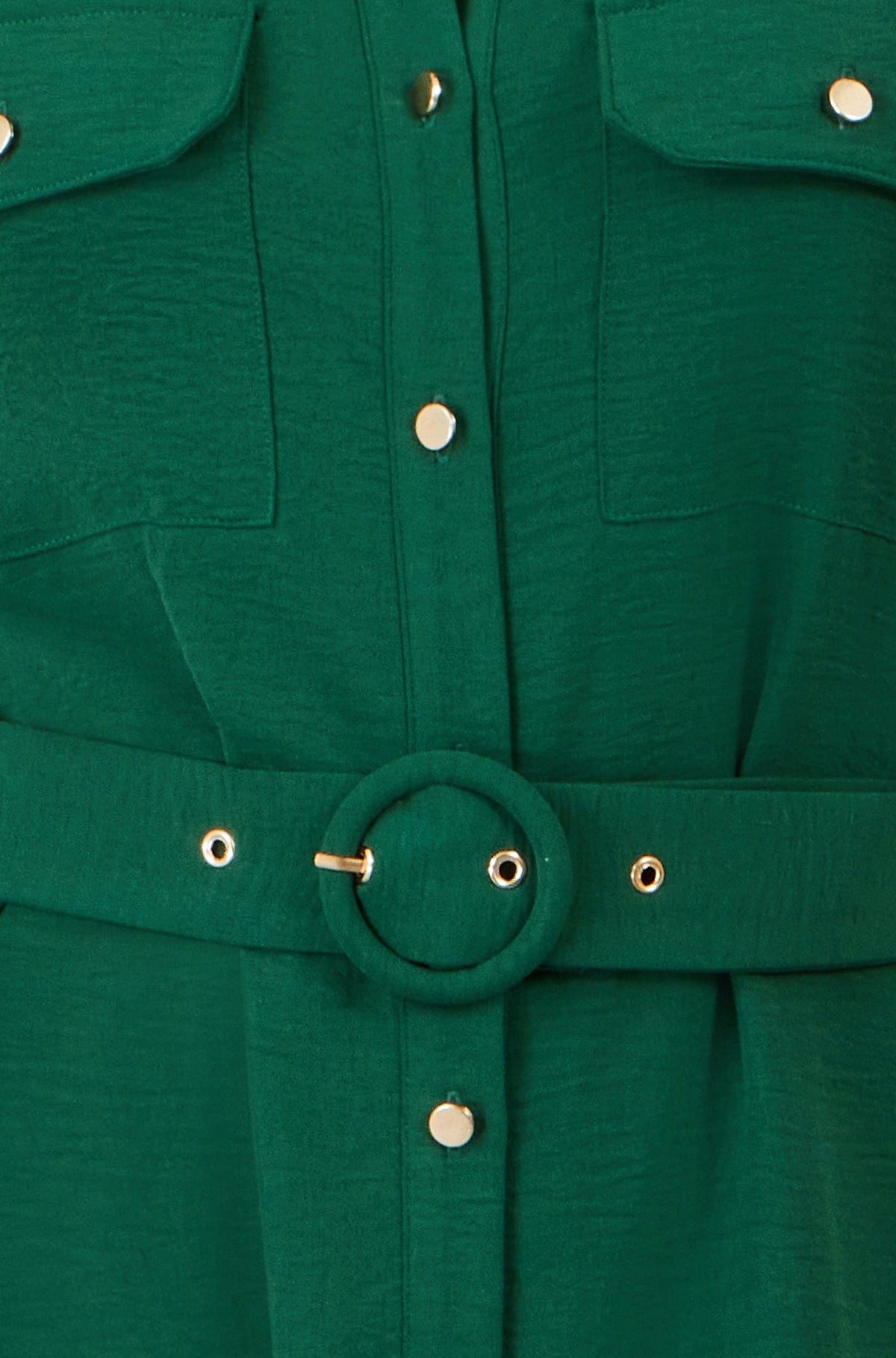Green Belted Shirt Dress