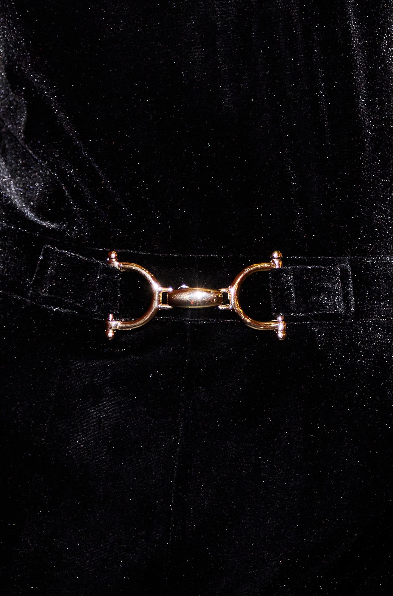 Black Velvet Jumpsuit With Twist Neckline And Buckle Belt - Sizes 8 to 16