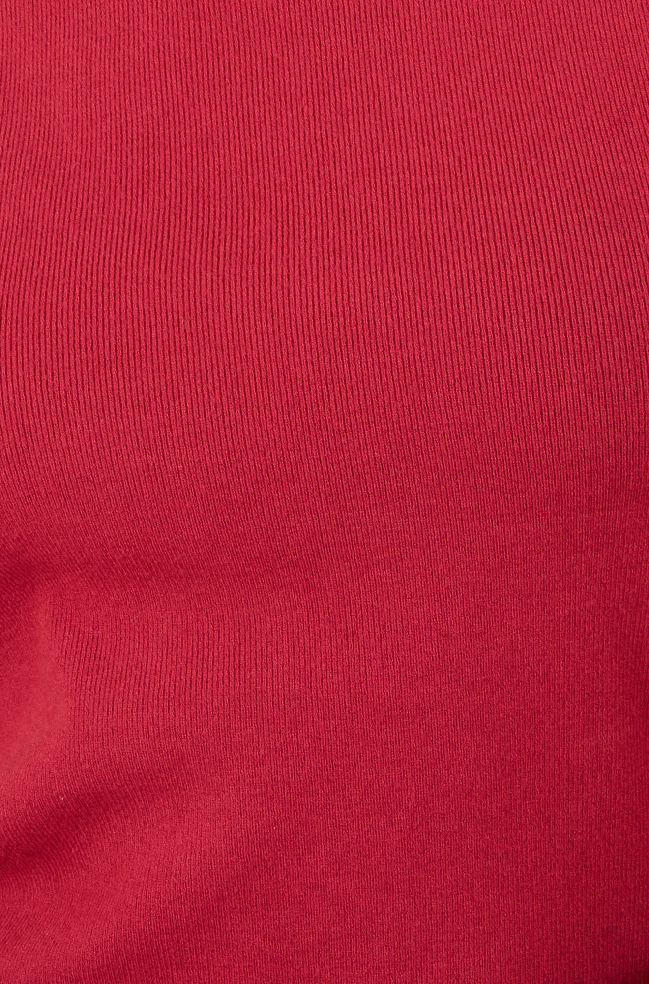 Red Knitted Ruched Midi Dress