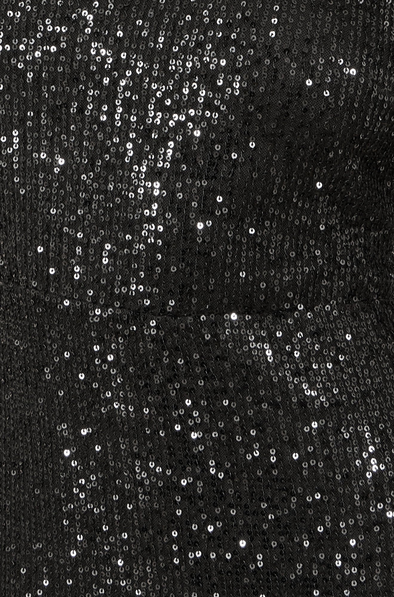 Black Sequin Fitted Midi Dress With Flute Sleeves - Sizes 8 to 16