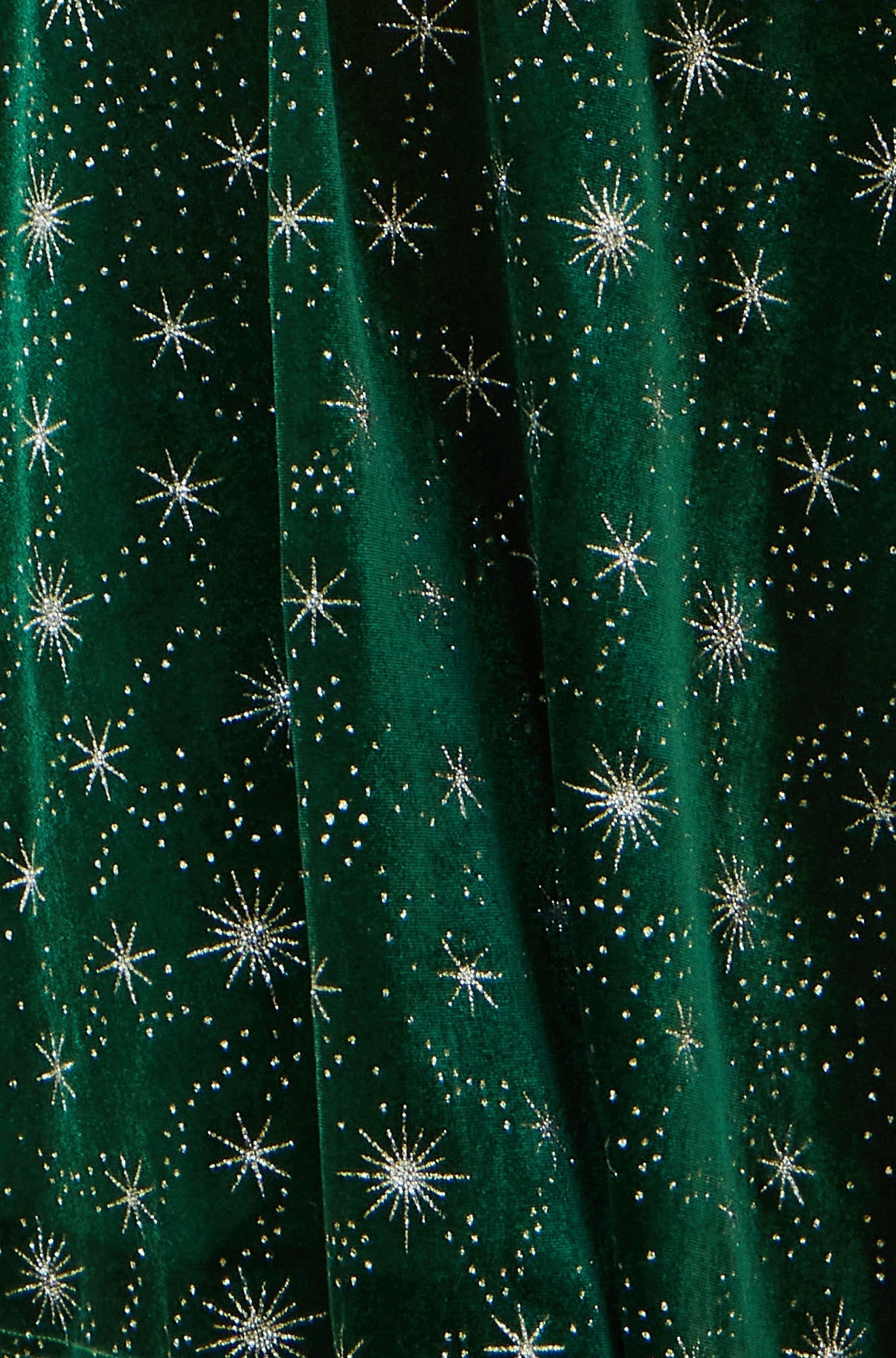 Green Starburst Foil Print Long Sleeve Dress - Sizes 8 to 18