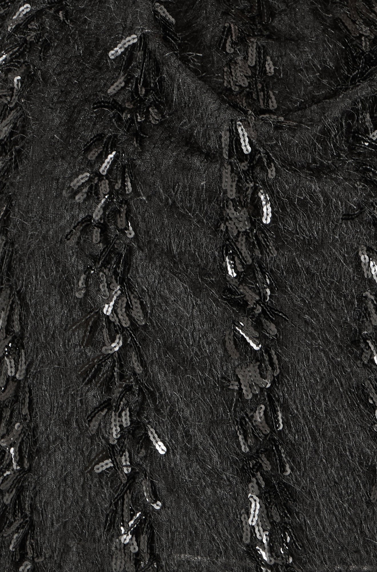 Black Hanging Sequin Long Sleeve Top - Sizes 8 to 16