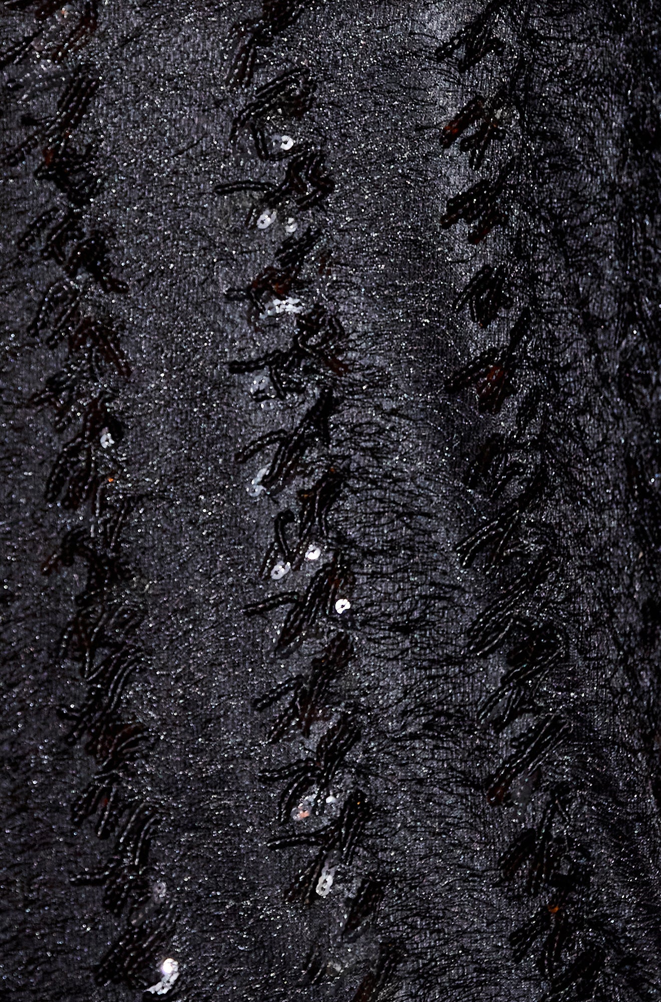 Black Hanging Sequin Tunic With Balloon Sleeves - Sizes 8 to 18