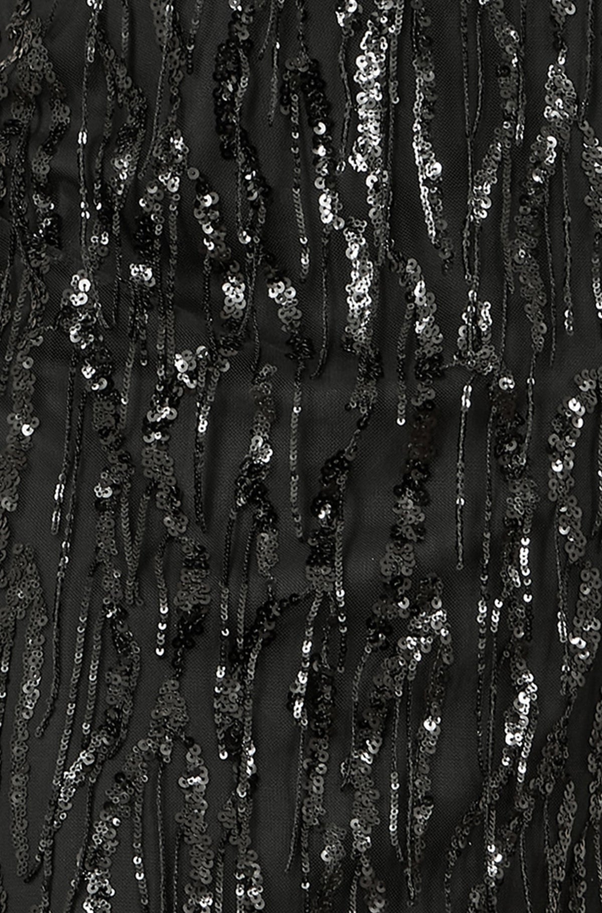 Black Sequin Fitted Midi Skirt