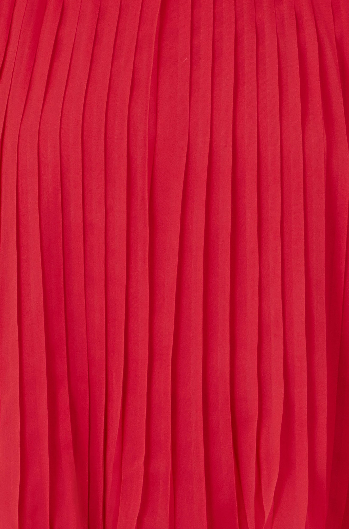 Red Pleated High Neck Top