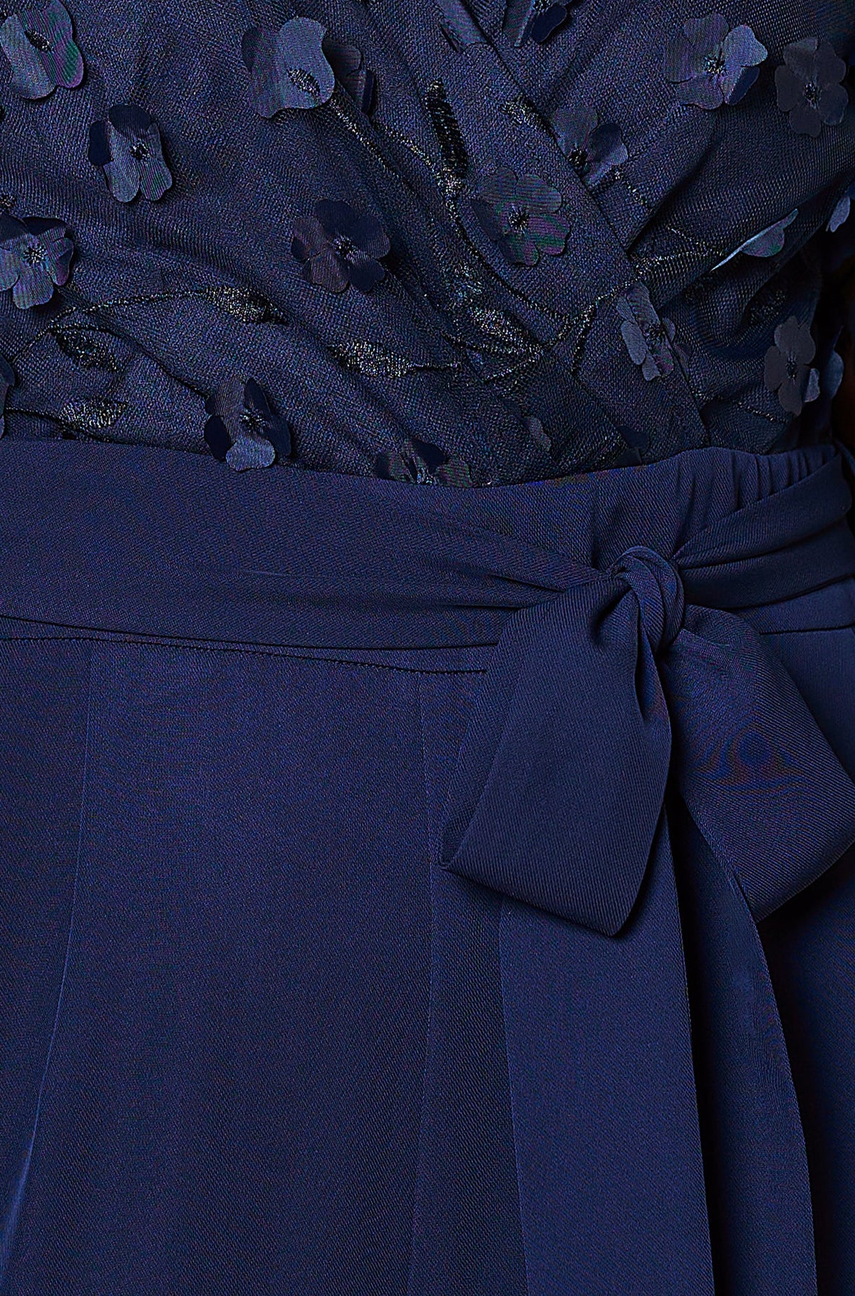 Navy Floral Appliqué Jumpsuit