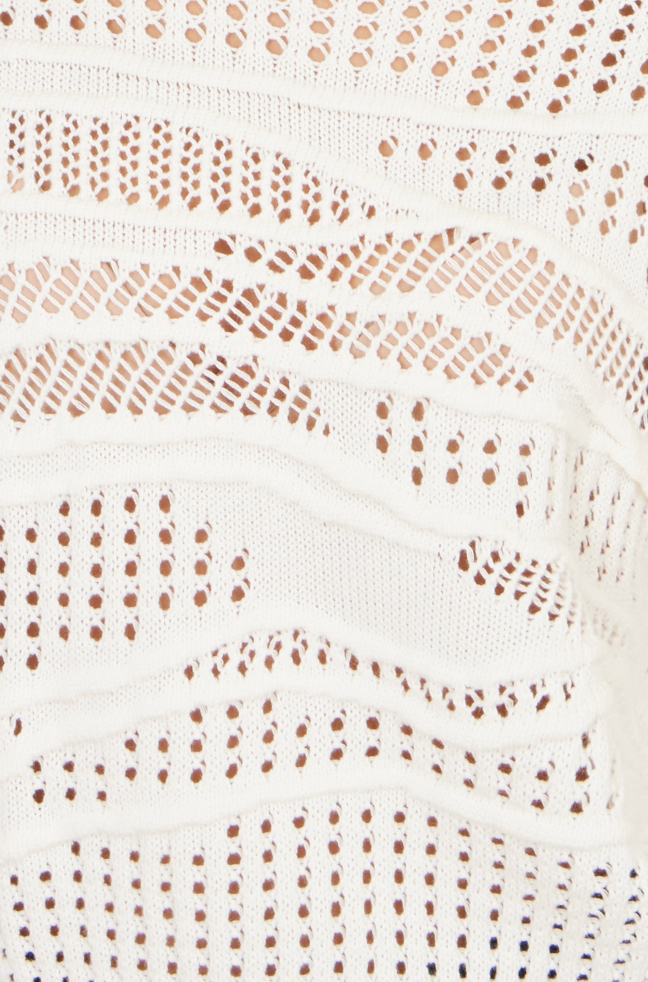 White Wave Pointelle Knitted Jumper