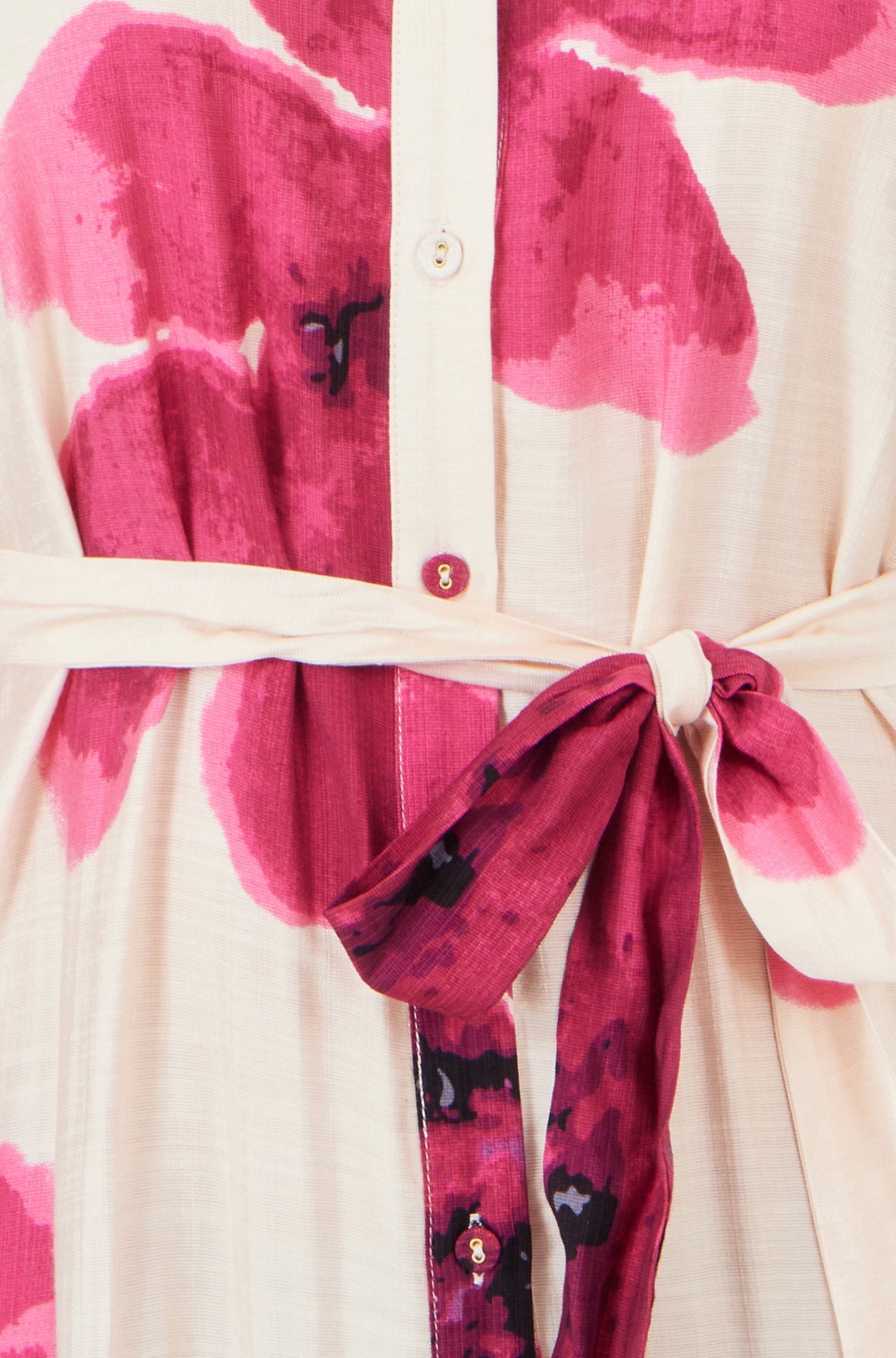Pink Scattered Floral Shirt Dress
