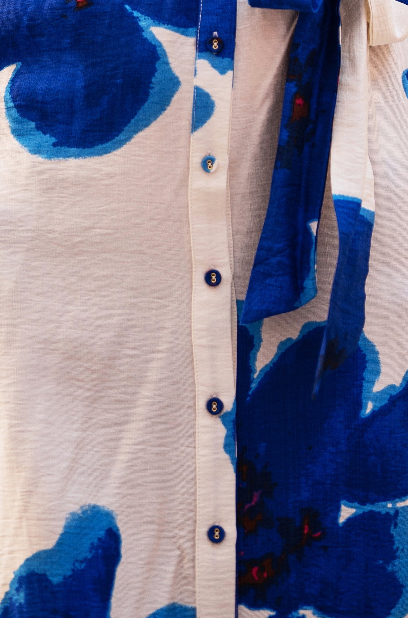 Blue Scattered Floral Shirt Dress