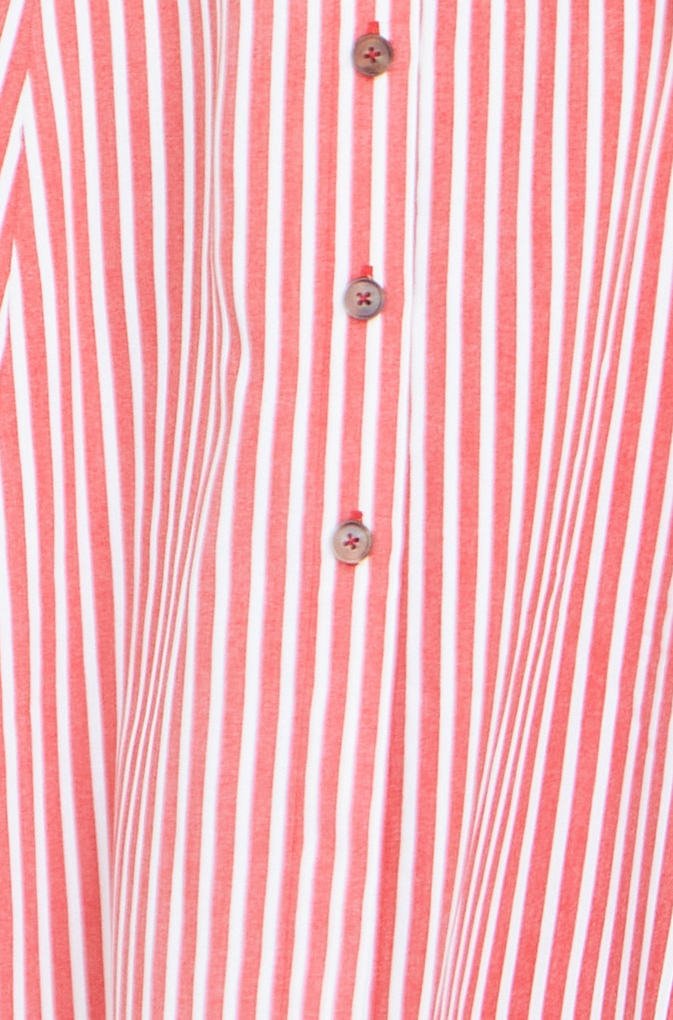 Red Stripe Midi Sleeveless Shirt Dress