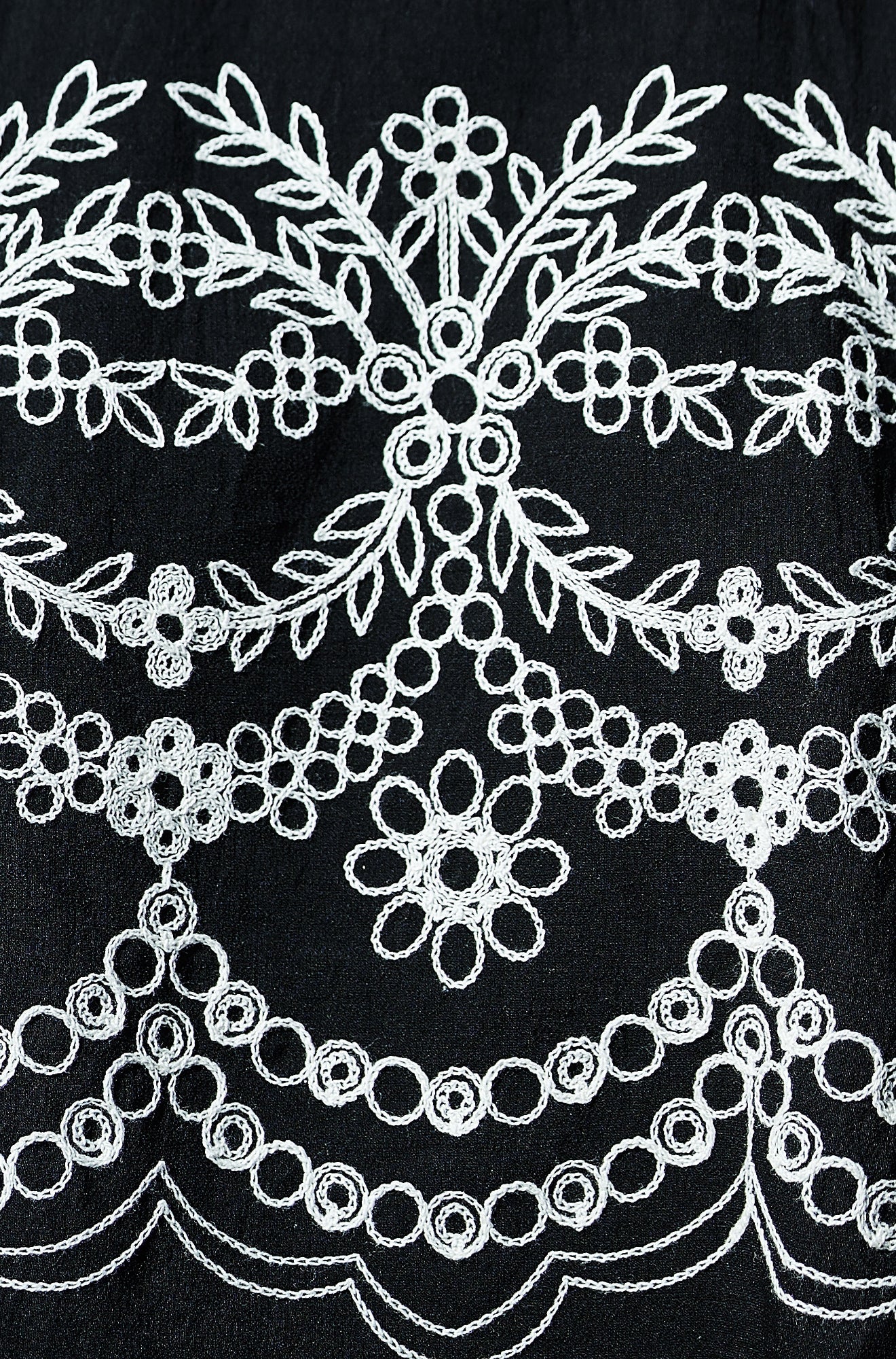 Black Embroidered Crop Top