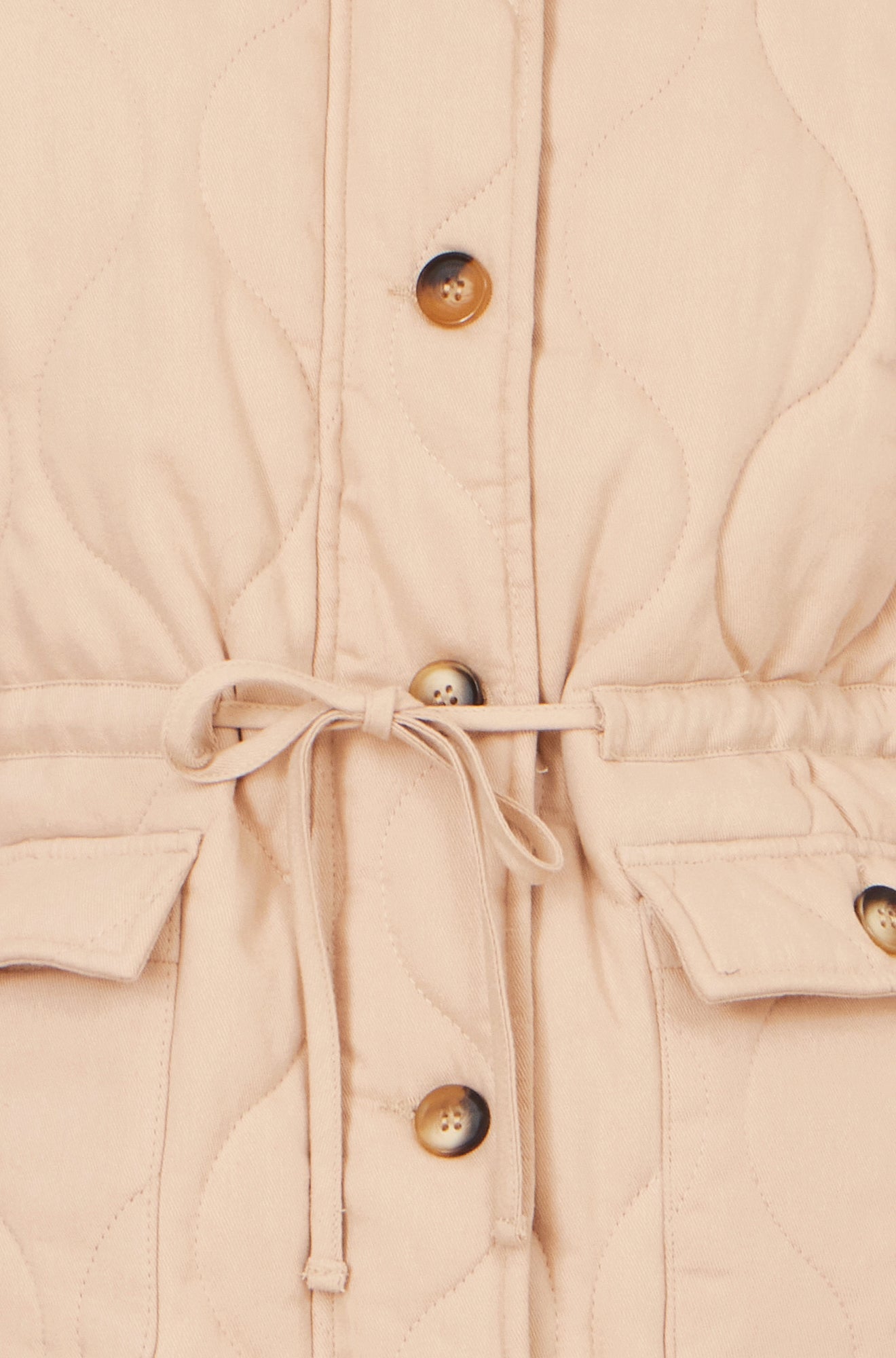 Beige Quilted Utility Gilet
