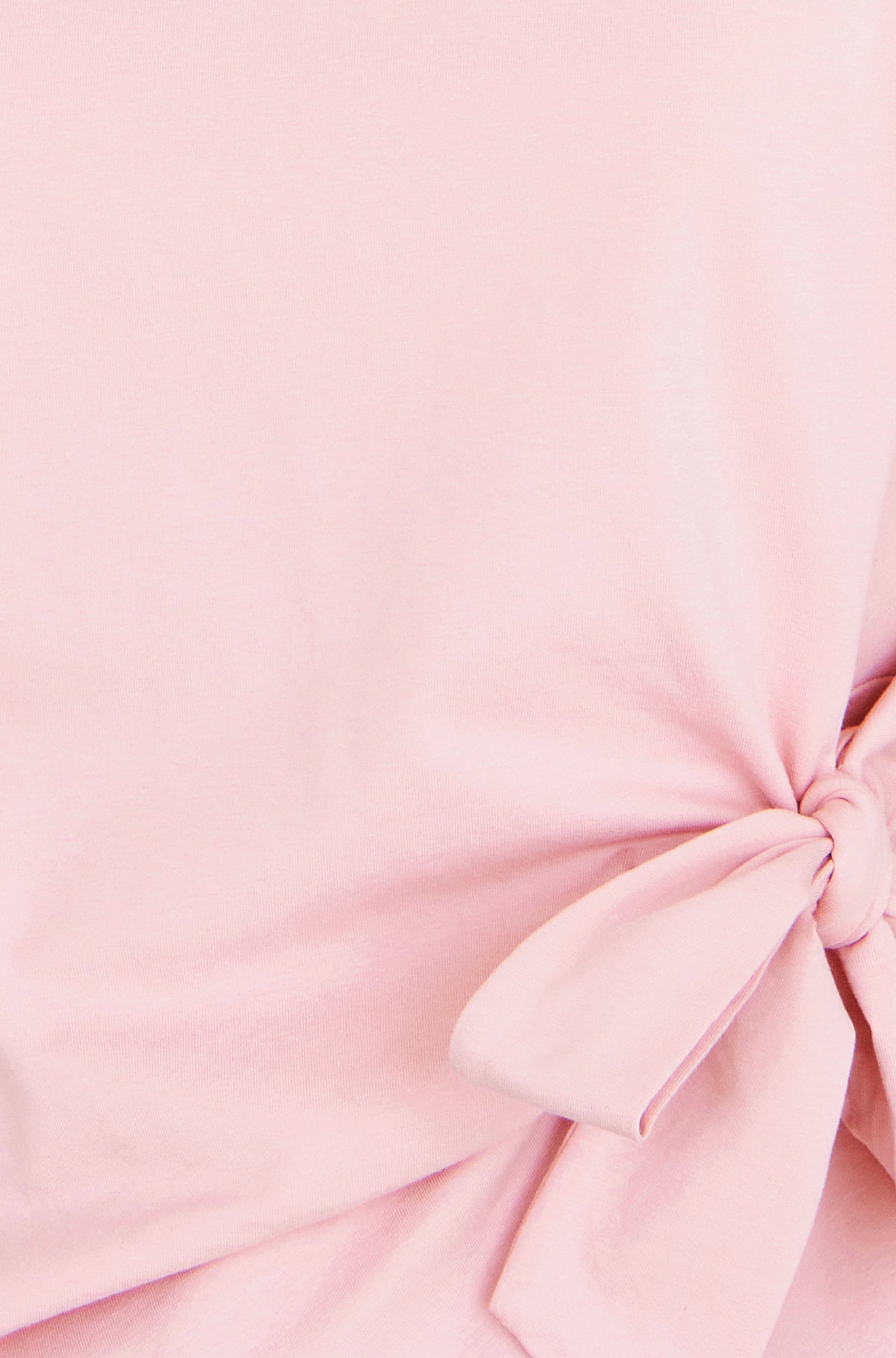 Pink Cotton Jersey Top With Knot Detail