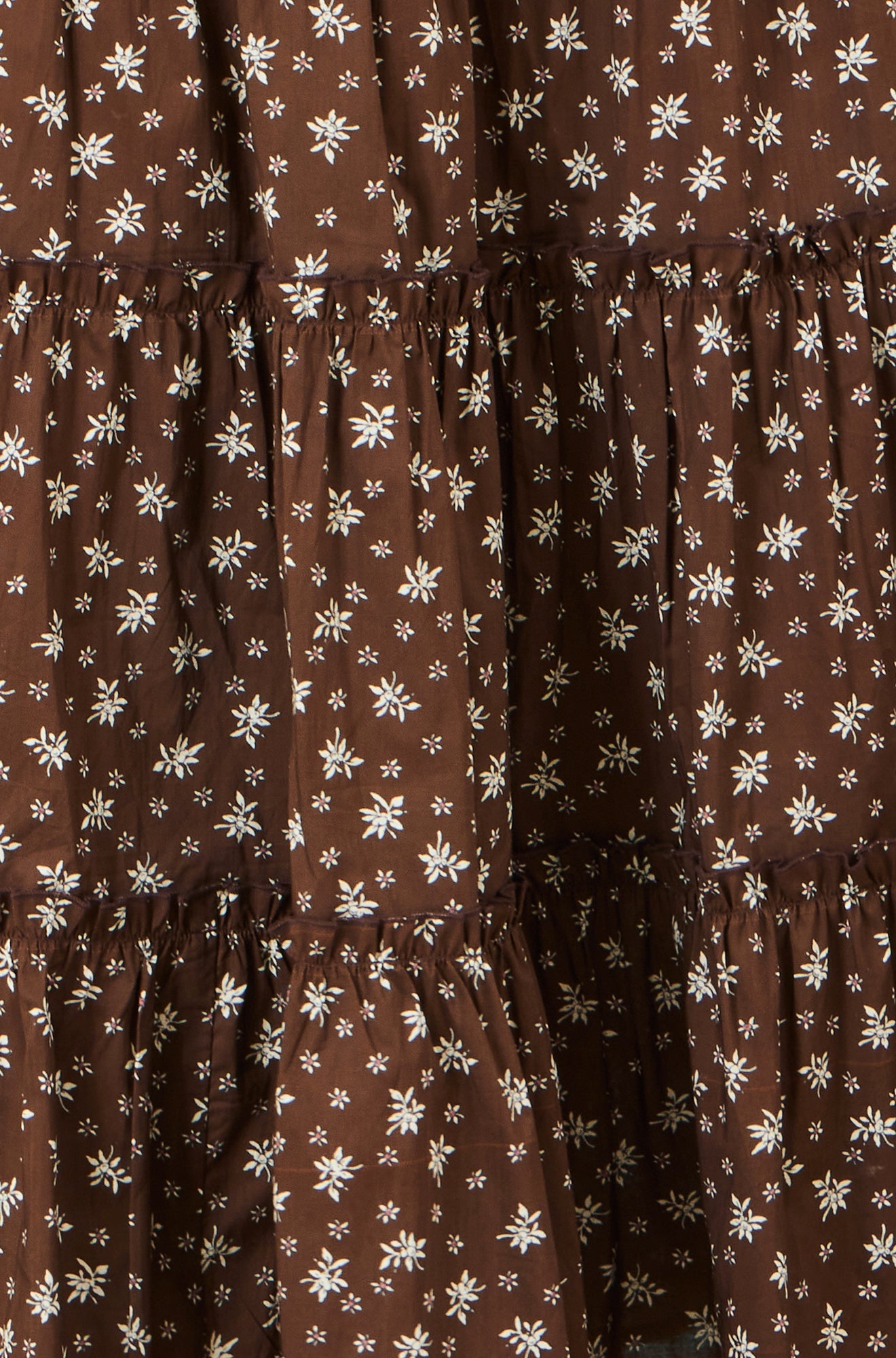 Brown Daisy Print Maxi Skirt