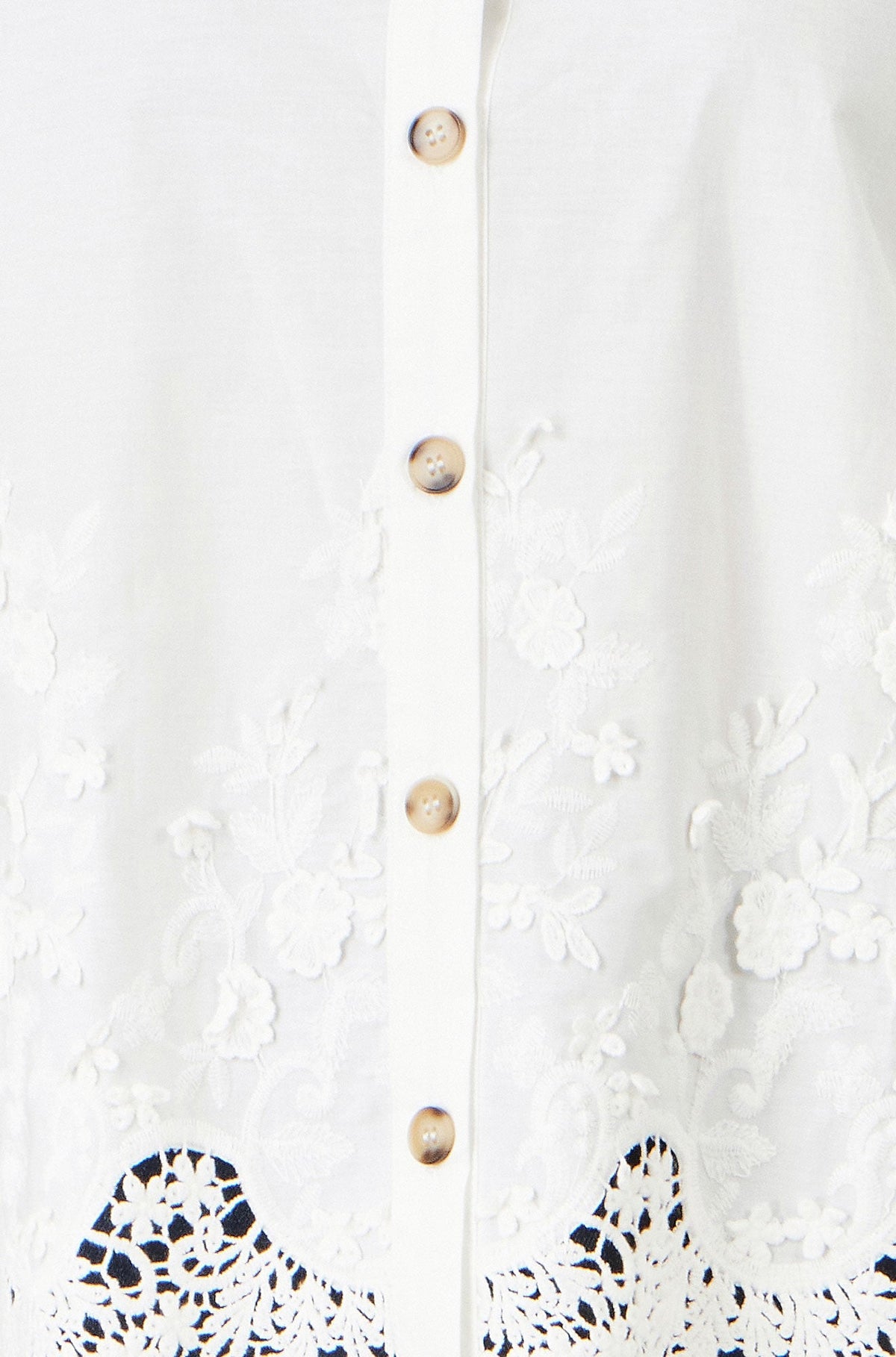 White Lace Trim Shirt
