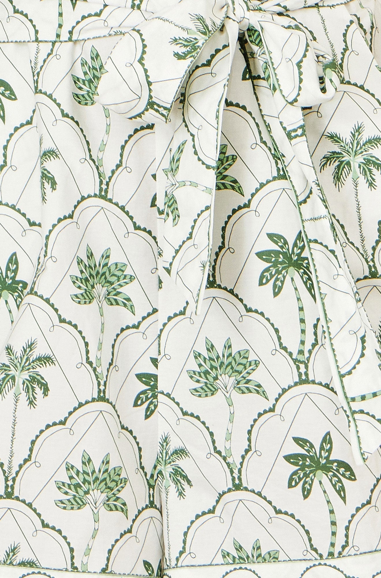 White Palm Print Cotton Playsuit