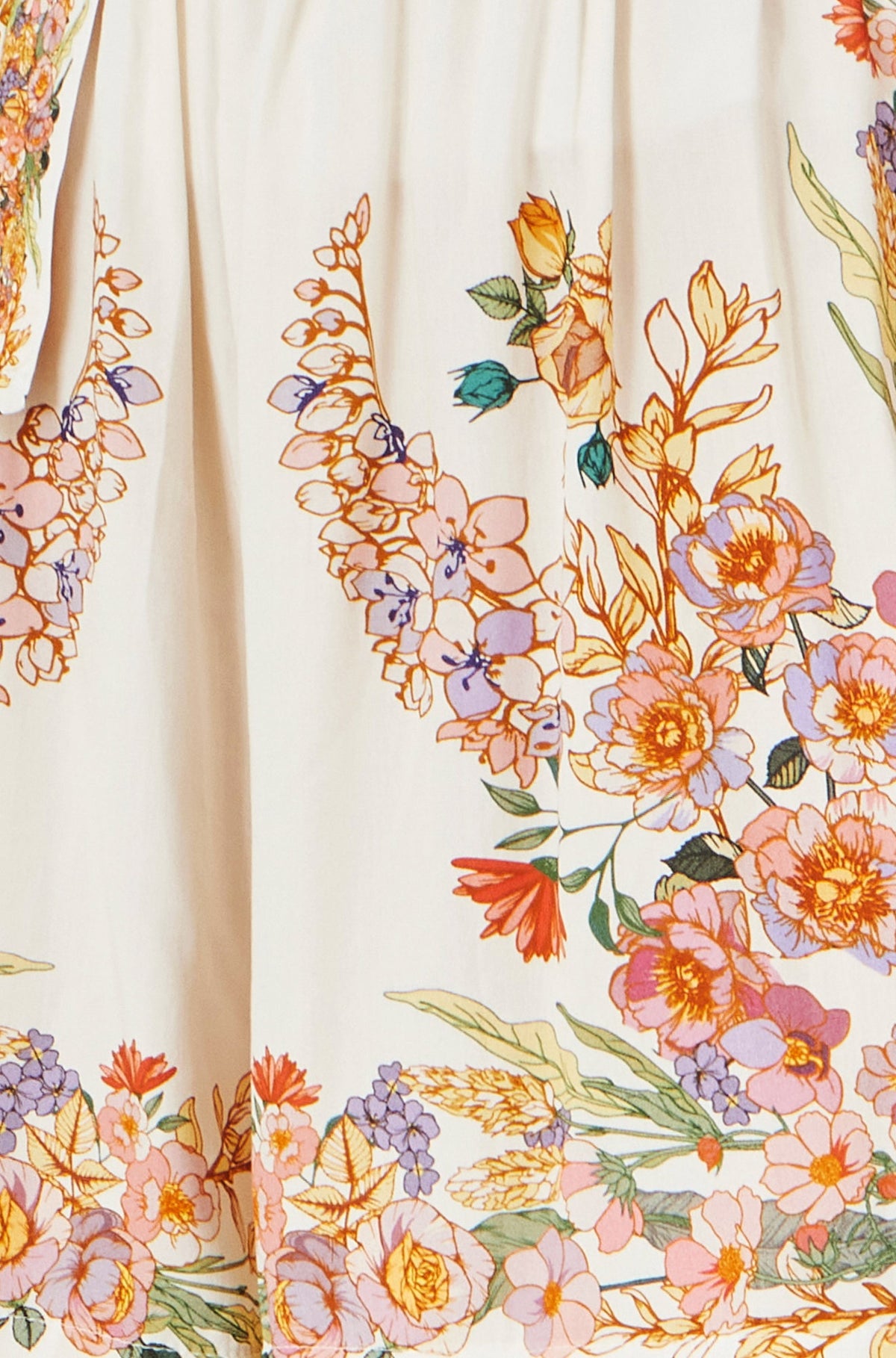 Ivory Floral Border Shorts