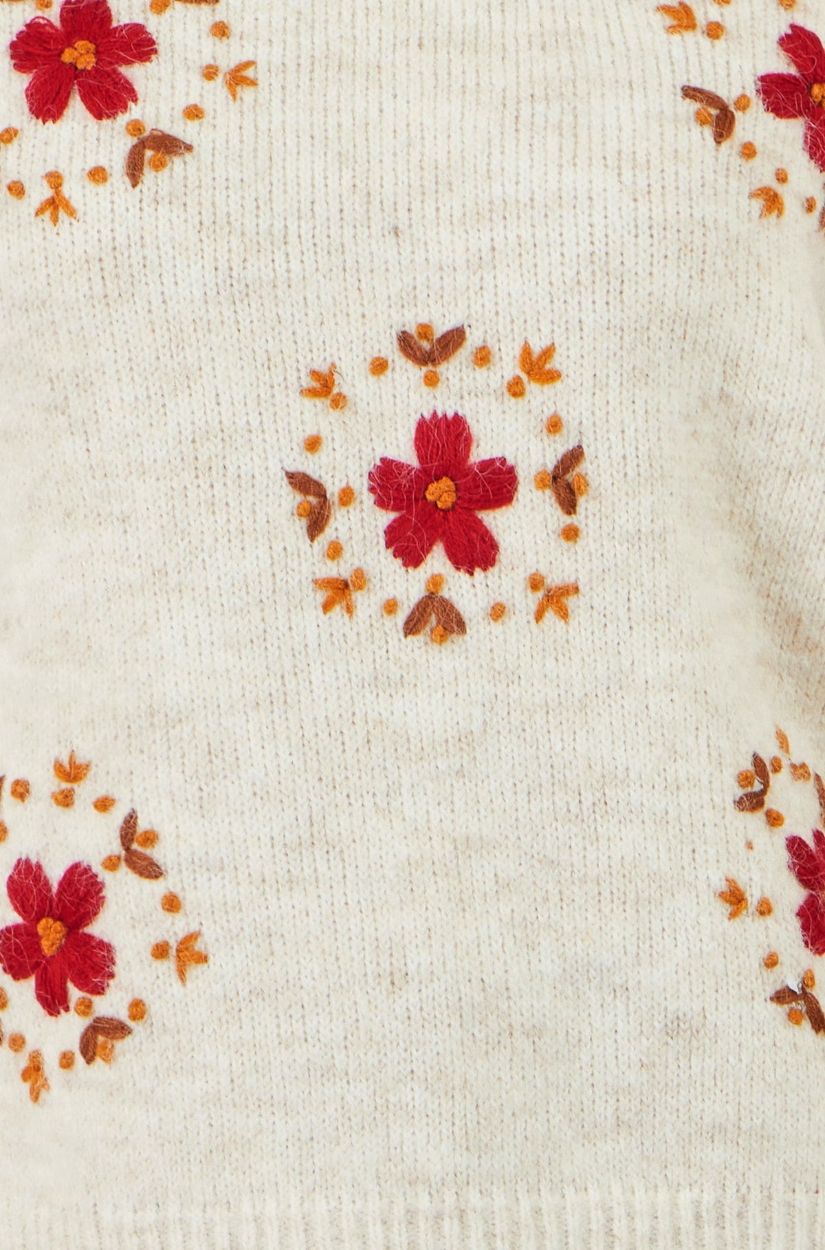 Ivory Floral Embroidered Jumper