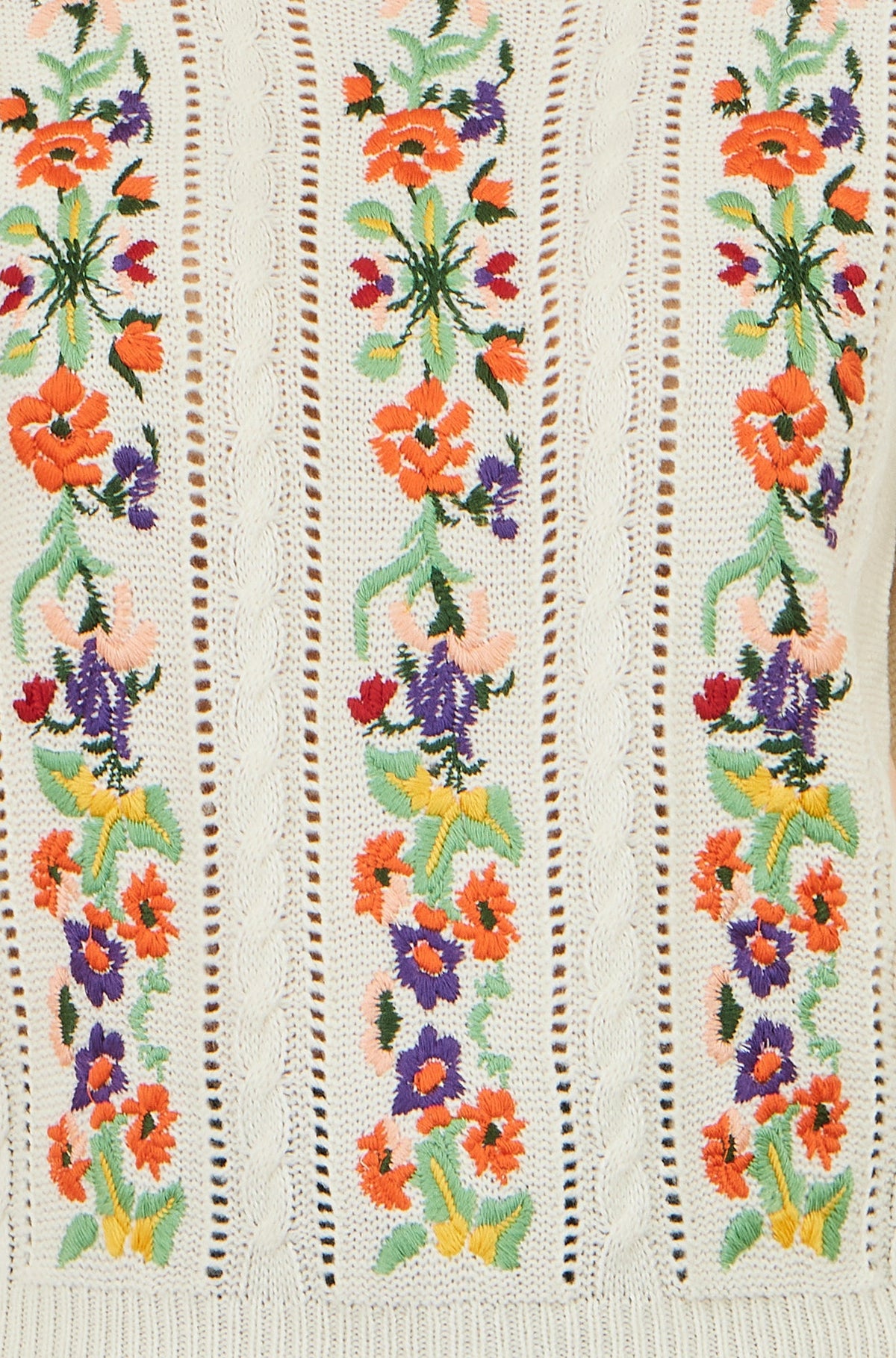 Ivory Floral Embroidered Jumper