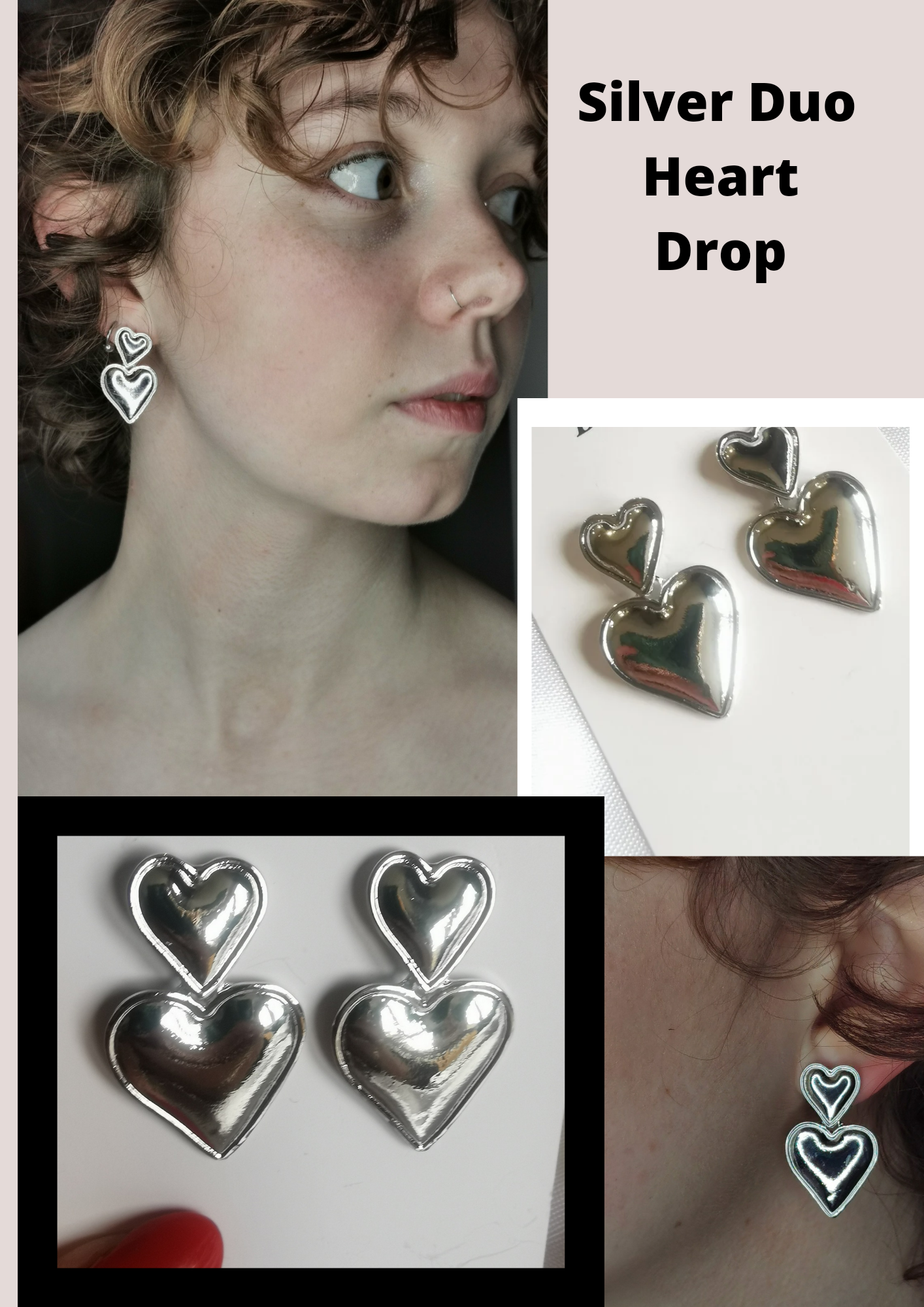 Shanice Duo Metal Heart Drop image 0
