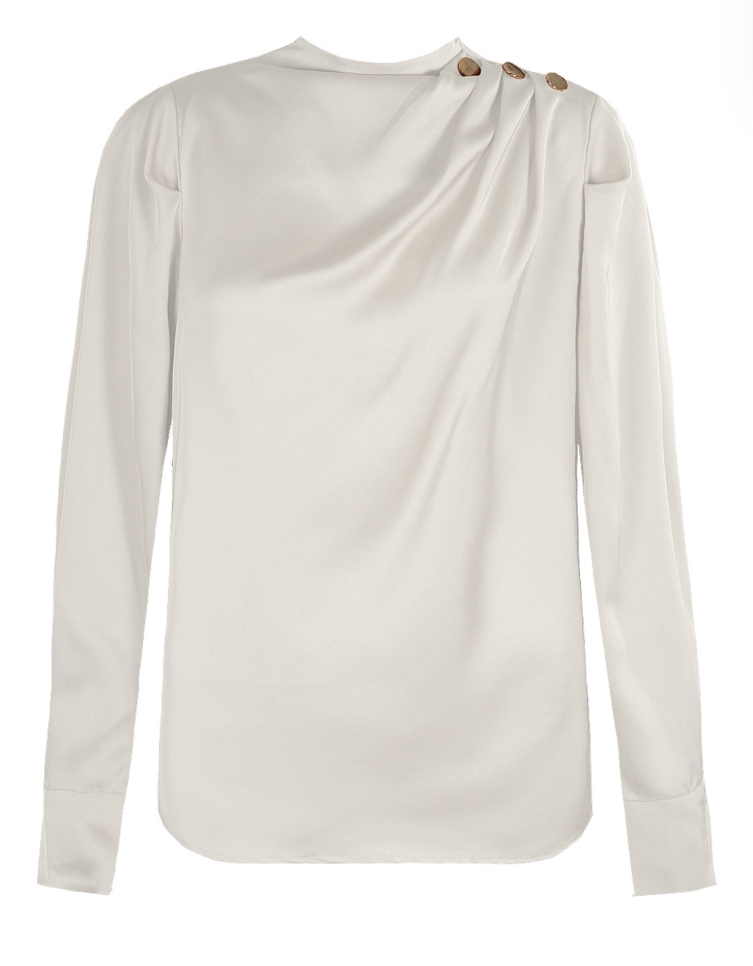 Button Detail Satin Blouse image 0