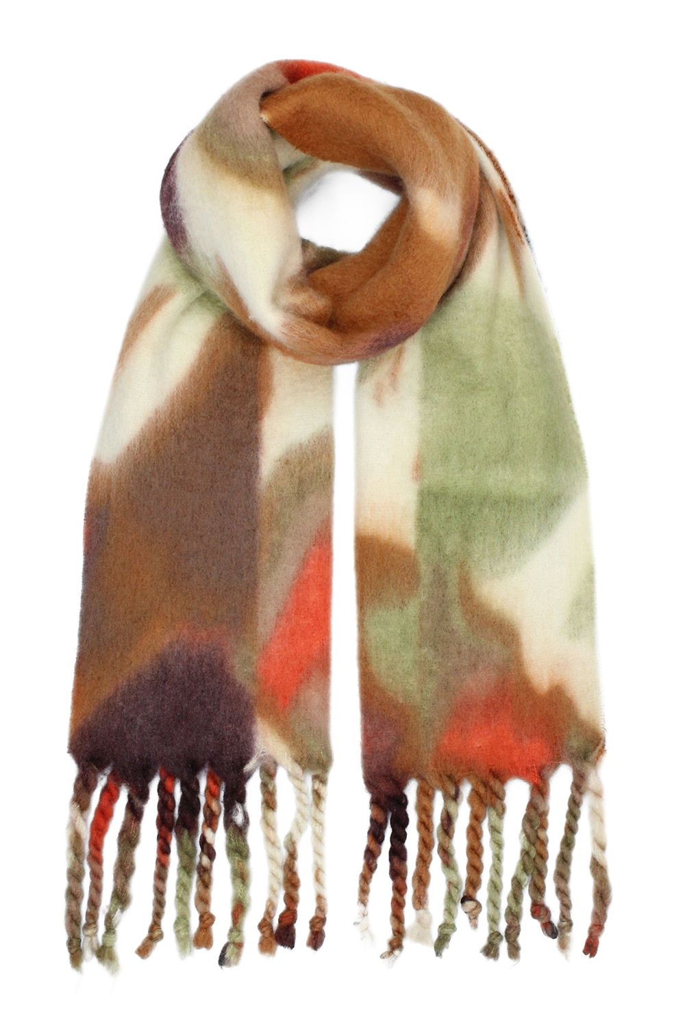 Multi Colour Swirl Fluffy Scarf
