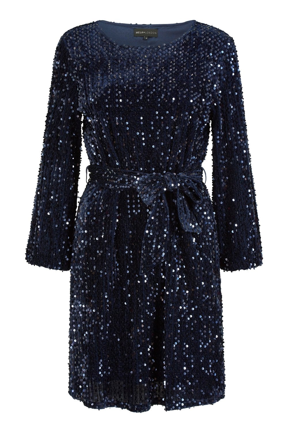 Navy Sequin Smock Dress - Sizes 8 to 26