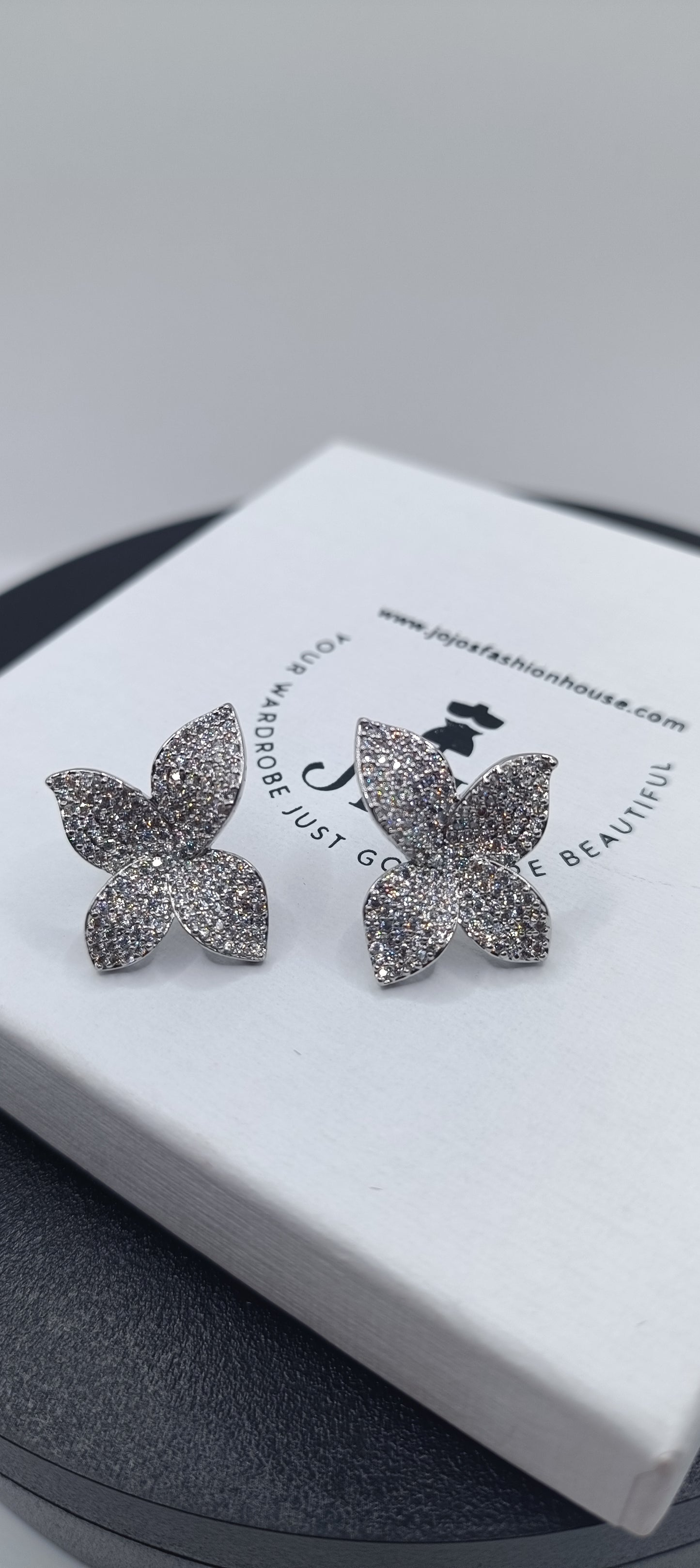 Sienna Diamante Petal Stud - Silver