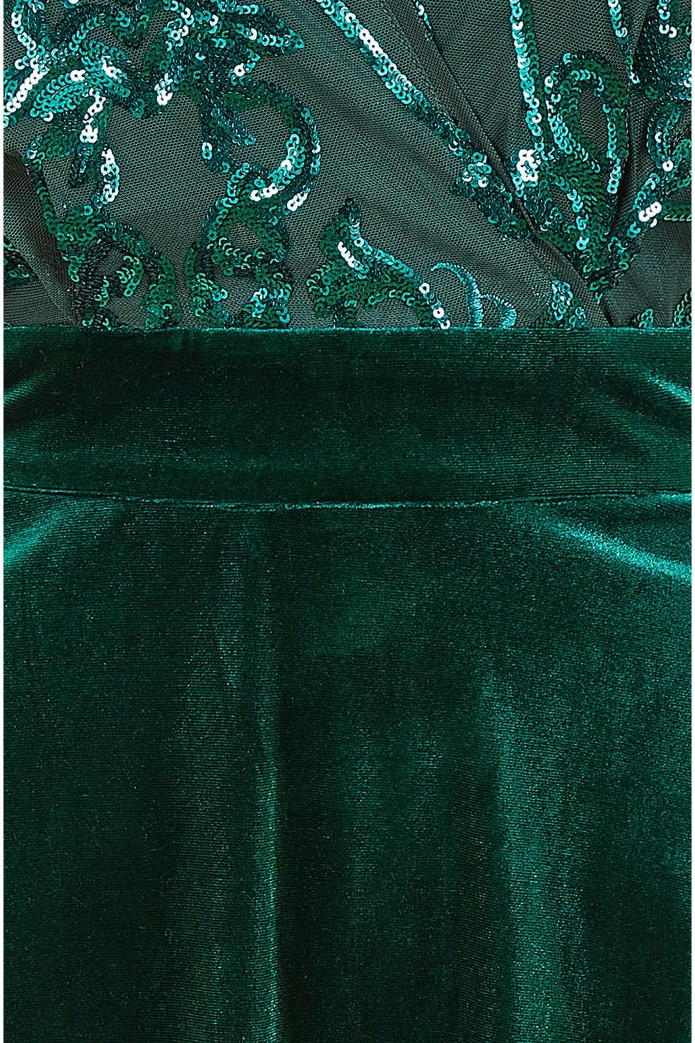 Green Embellished Velvet Wrap Skater Midi Dress - Sizes 8 to 18