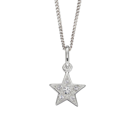 Sterling Silver Star Pendant with Cubic Zirconia
