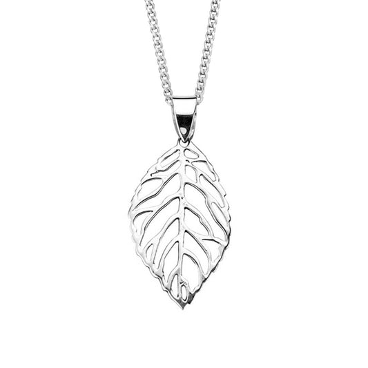 Sterling Silver Cut Out Leaf Pendant