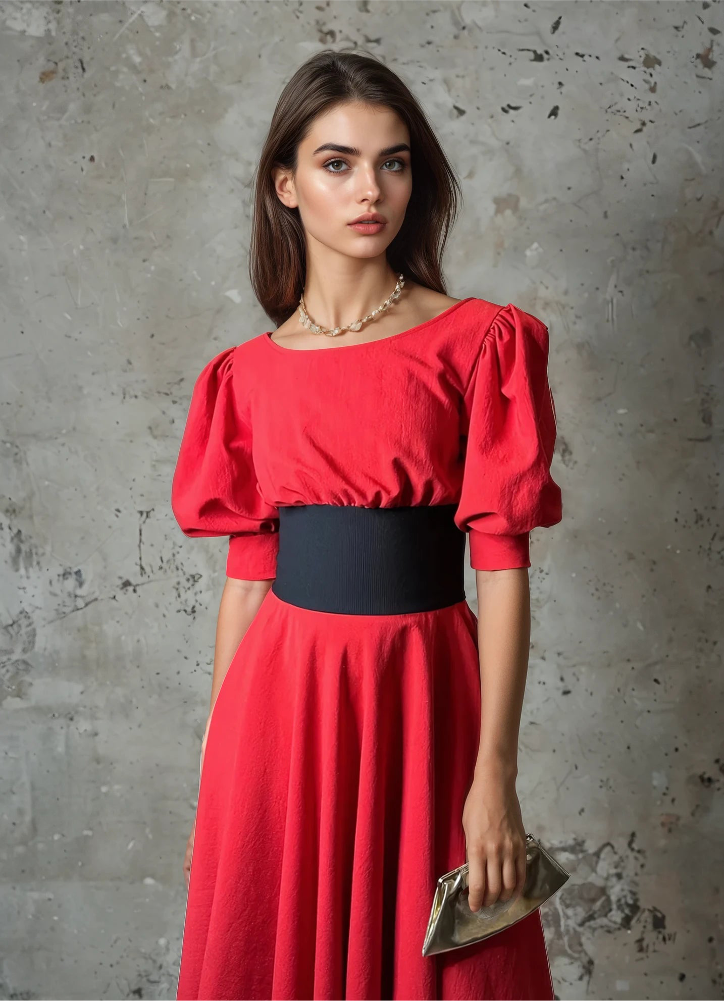 Original 1980's Vintage Zandra Rhodes Bright Red Dress UK 10 - 12