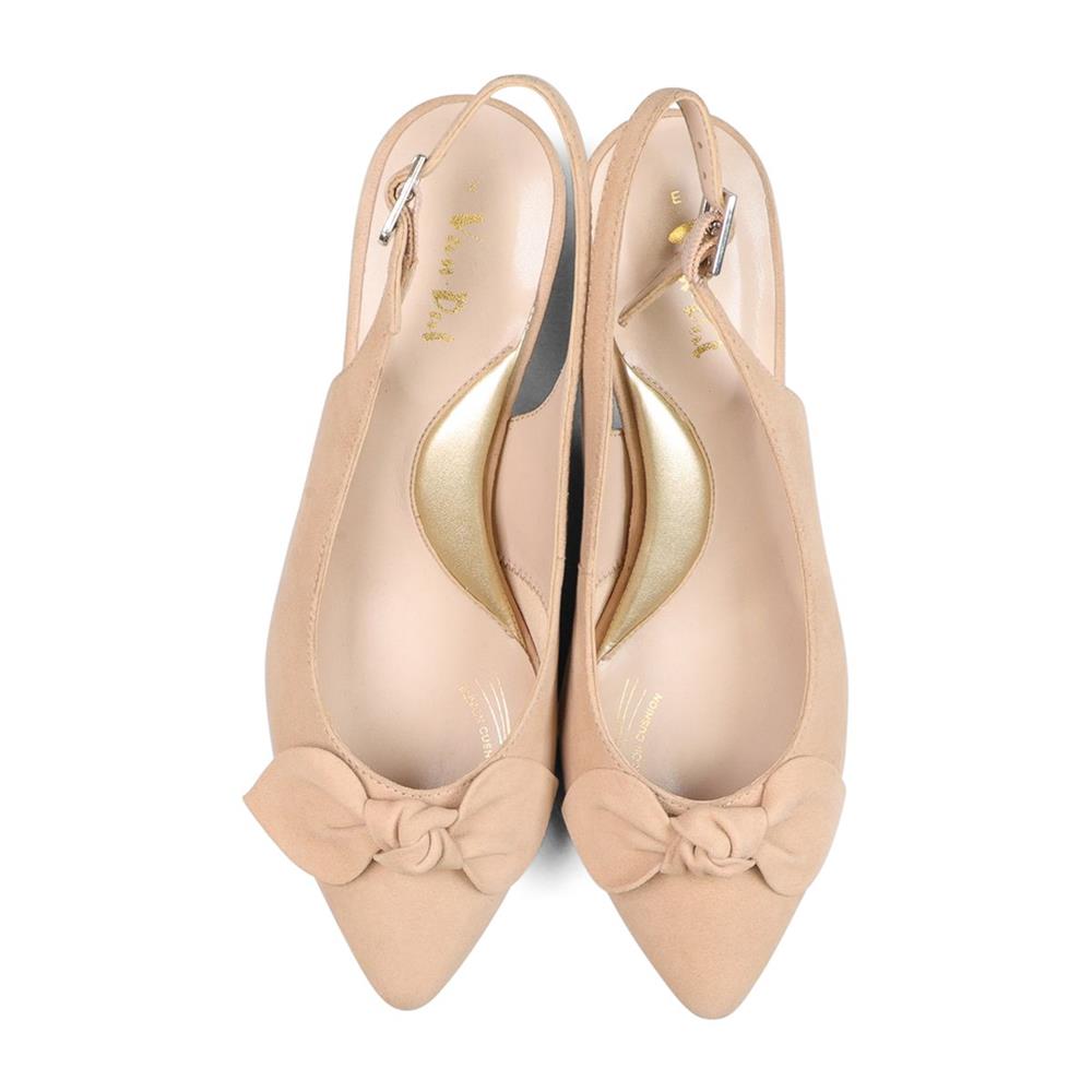 Leather Bow Detail Kitten Heels - E Wide-Fit - Half Sizes