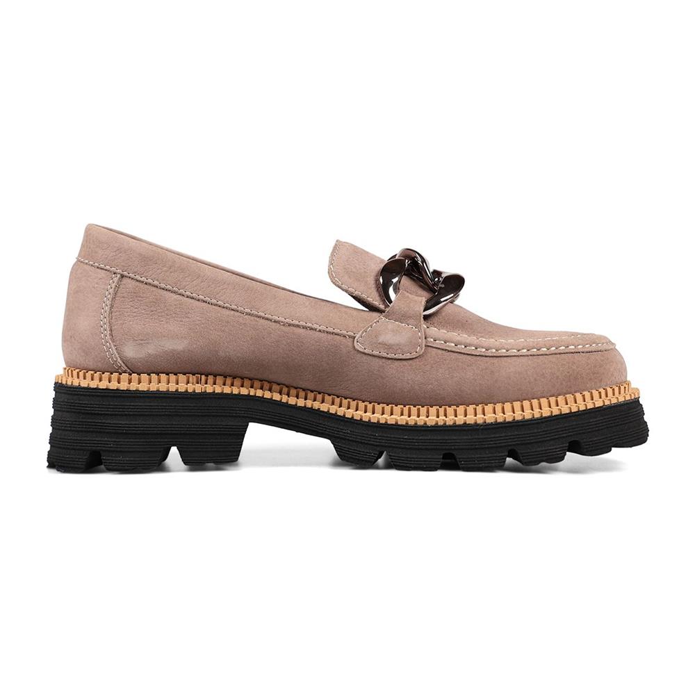 Taupe Nubuck Loafers - E Fit