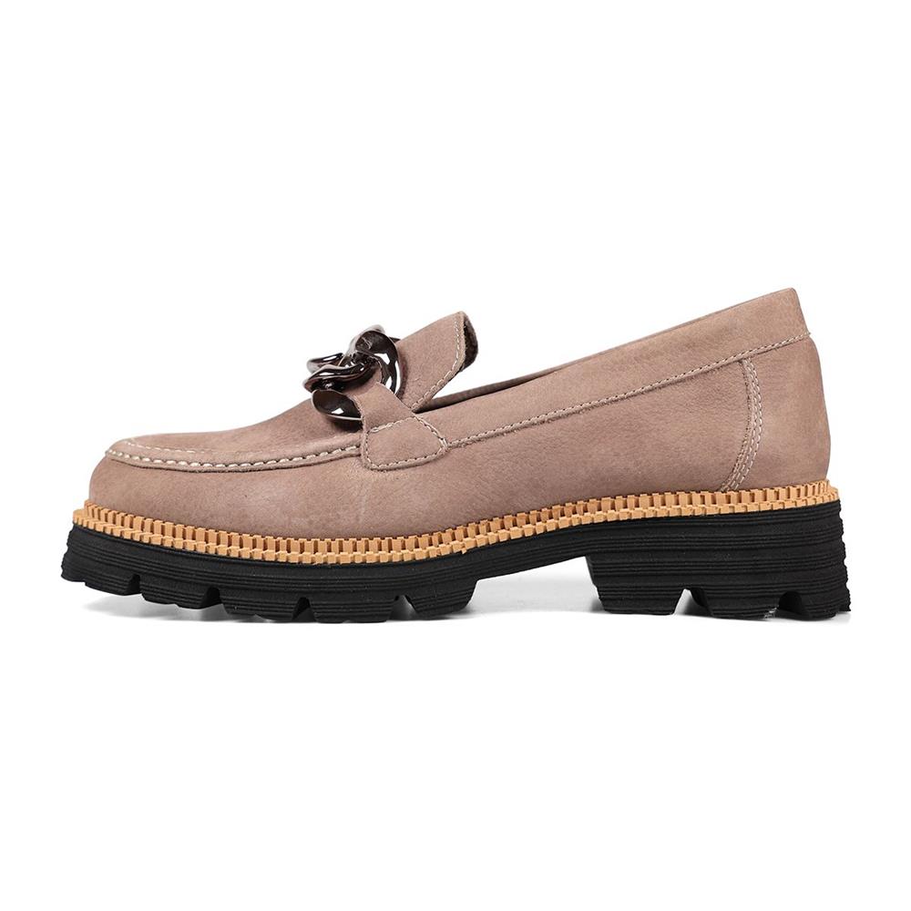 Taupe Nubuck Loafers - E Fit