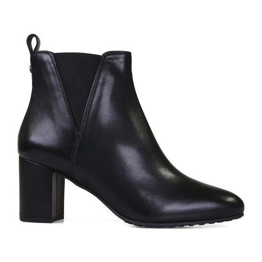 Van Dal Black Leather V Cut Detail Boots - Wide Fit 1/2 Sizes