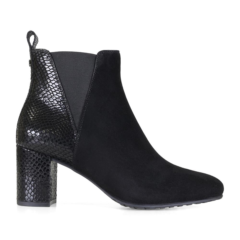 Black Soft Suede and Leather Boots - EE Wide Fit - Half Sizes