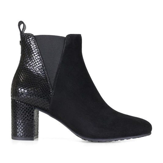 Van Dal Black Soft Suede and Leather Boots - EE Wide Fit - Half Sizes