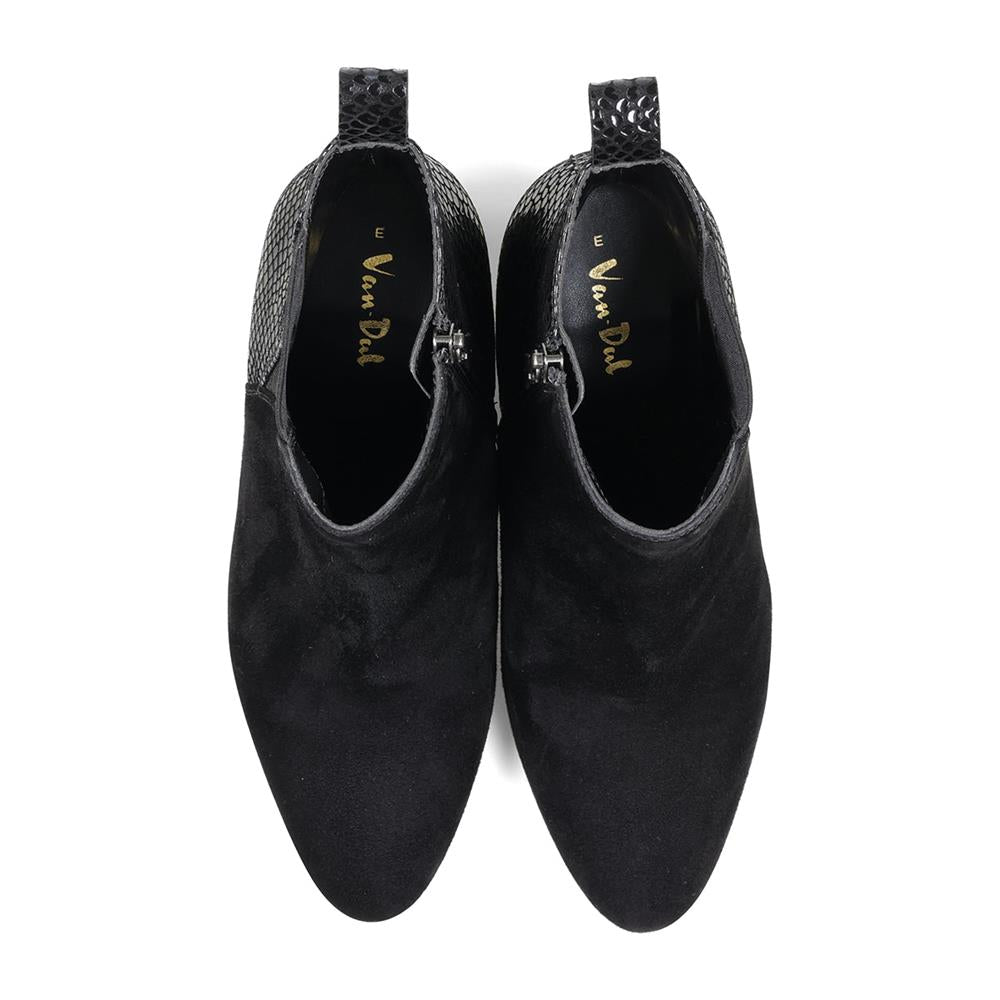 Black Soft Suede and Leather Boots - EE Wide Fit - Half Sizes